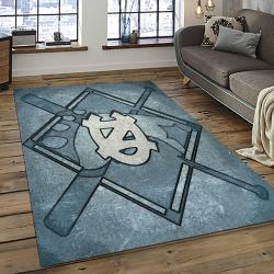 ncaa north carolina tar heels college sport basketball and foolball team logo rectangle area rug dark room ncth24