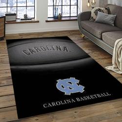 ncaa north carolina tar heels college sport basketball and foolball team logo rectangle area rug dark room ncth27