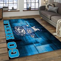 ncaa north carolina tar heels college sport basketball and foolball team logo rectangle area rug dark room ncth34
