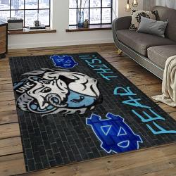 ncaa north carolina tar heels college sport basketball and foolball team logo rectangle area rug dark room ncth35