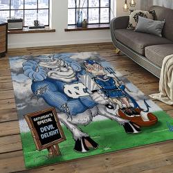 ncaa north carolina tar heels college sport basketball and foolball team logo rectangle area rug dark room ncth37