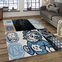 ncaa north carolina tar heels college sport basketball and foolball team logo rectangle area rug dark room ncth40