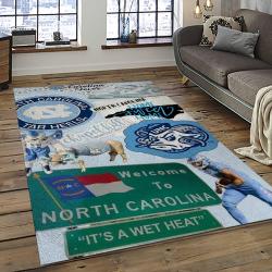 ncaa north carolina tar heels college sport basketball and foolball team logo rectangle area rug dark room ncth41