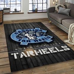 ncaa north carolina tar heels college sport basketball and foolball team logo rectangle area rug dark room ncth43