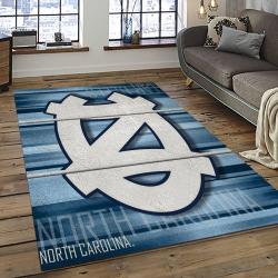 ncaa north carolina tar heels college sport basketball and foolball team logo rectangle area rug dark room ncth49