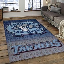 ncaa north carolina tar heels college sport basketball and foolball team logo rectangle area rug dark room ncth57