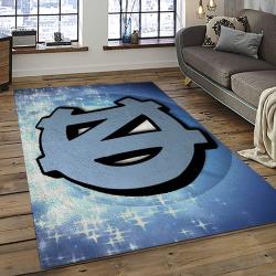 ncaa north carolina tar heels college sport basketball and foolball team logo rectangle area rug dark room ncth60