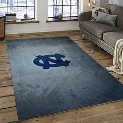 ncaa north carolina tar heels college sport basketball and foolball team logo rectangle area rug dark room ncth62