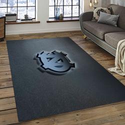 ncaa north carolina tar heels college sport basketball and foolball team logo rectangle area rug dark room ncth63