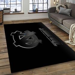 ncaa north carolina tar heels college sport basketball and foolball team logo rectangle area rug dark room ncth65