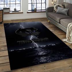 ncaa north carolina tar heels college sport basketball and foolball team logo rectangle area rug dark room ncth66