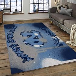 ncaa north carolina tar heels college sport basketball and foolball team logo rectangle area rug dark room ncth73