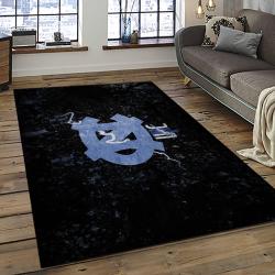 ncaa north carolina tar heels college sport basketball and foolball team logo rectangle area rug dark room ncth74