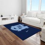 ncaa north carolina tar heels college sport basketball and foolball team logo rectangle area rug light room ncth08