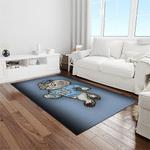 ncaa north carolina tar heels college sport basketball and foolball team logo rectangle area rug light room ncth09