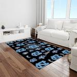 ncaa north carolina tar heels college sport basketball and foolball team logo rectangle area rug light room ncth16