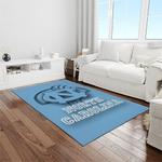 ncaa north carolina tar heels college sport basketball and foolball team logo rectangle area rug light room ncth17