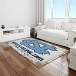ncaa north carolina tar heels college sport basketball and foolball team logo rectangle area rug light room ncth51