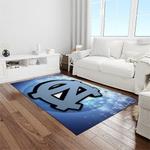 ncaa north carolina tar heels college sport basketball and foolball team logo rectangle area rug light room ncth60