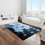 ncaa north carolina tar heels college sport basketball and foolball team logo rectangle area rug light room ncth64