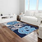 ncaa north carolina tar heels college sport basketball and foolball team logo rectangle area rug light room ncth68