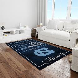 NCAA North Carolina Tar Heels College Sport Basketball And Foolball Team Logo Rectangle Area Rug NCTH79