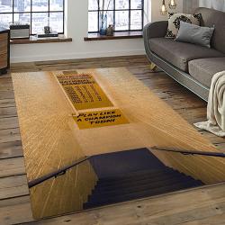 ncaa notre dame fighting sport basketball and foolball team logo rectangle area rug dark room ndf23