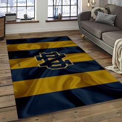 ncaa notre dame fighting sport basketball and foolball team logo rectangle area rug dark room ndf34
