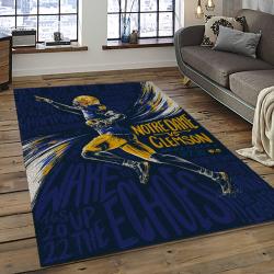 ncaa notre dame fighting sport basketball and foolball team logo rectangle area rug dark room ndf48