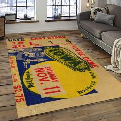 ncaa notre dame fighting sport basketball and foolball team logo rectangle area rug dark room ndf74