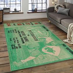 ncaa notre dame fighting sport basketball and foolball team logo rectangle area rug dark room ndf75