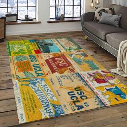 ncaa notre dame fighting sport basketball and foolball team logo rectangle area rug dark room ndf76