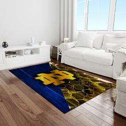 NCAA Notre Dame Fighting Sport Basketball And Foolball Team Logo Rectangle Area Rug NDF02