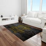 ncaa notre dame fighting sport basketball and foolball team logo rectangle area rug light room ndf03