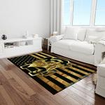 ncaa notre dame fighting sport basketball and foolball team logo rectangle area rug light room ndf08