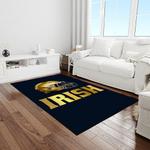 ncaa notre dame fighting sport basketball and foolball team logo rectangle area rug light room ndf09