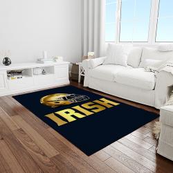 NCAA Notre Dame Fighting Sport Basketball And Foolball Team Logo Rectangle Area Rug NDF09