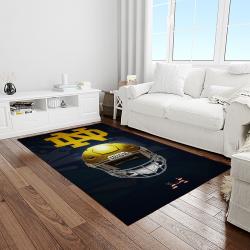 NCAA Notre Dame Fighting Sport Basketball And Foolball Team Logo Rectangle Area Rug NDF11