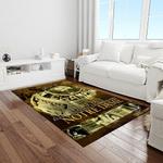 ncaa notre dame fighting sport basketball and foolball team logo rectangle area rug light room ndf15