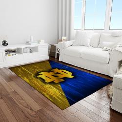 NCAA Notre Dame Fighting Sport Basketball And Foolball Team Logo Rectangle Area Rug NDF19