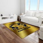 ncaa notre dame fighting sport basketball and foolball team logo rectangle area rug light room ndf21