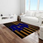 ncaa notre dame fighting sport basketball and foolball team logo rectangle area rug light room ndf22