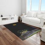 ncaa notre dame fighting sport basketball and foolball team logo rectangle area rug light room ndf27
