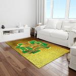 ncaa notre dame fighting sport basketball and foolball team logo rectangle area rug light room ndf30