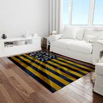ncaa notre dame fighting sport basketball and foolball team logo rectangle area rug light room ndf36