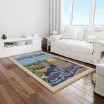 ncaa notre dame fighting sport basketball and foolball team logo rectangle area rug light room ndf37