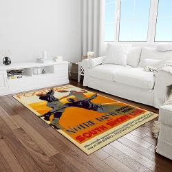NCAA Notre Dame Fighting Sport Basketball And Foolball Team Logo Rectangle Area Rug NDF39