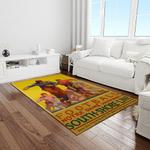 ncaa notre dame fighting sport basketball and foolball team logo rectangle area rug light room ndf40