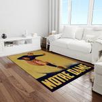 ncaa notre dame fighting sport basketball and foolball team logo rectangle area rug light room ndf41