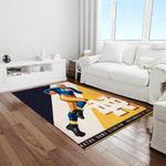ncaa notre dame fighting sport basketball and foolball team logo rectangle area rug light room ndf46
